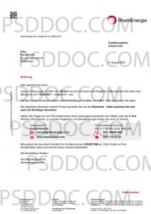 Utility Bill Germany Rheinenergie Energy