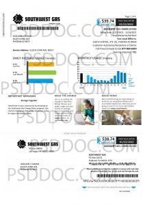 Utility Bill Usa Southwest Gas Gas